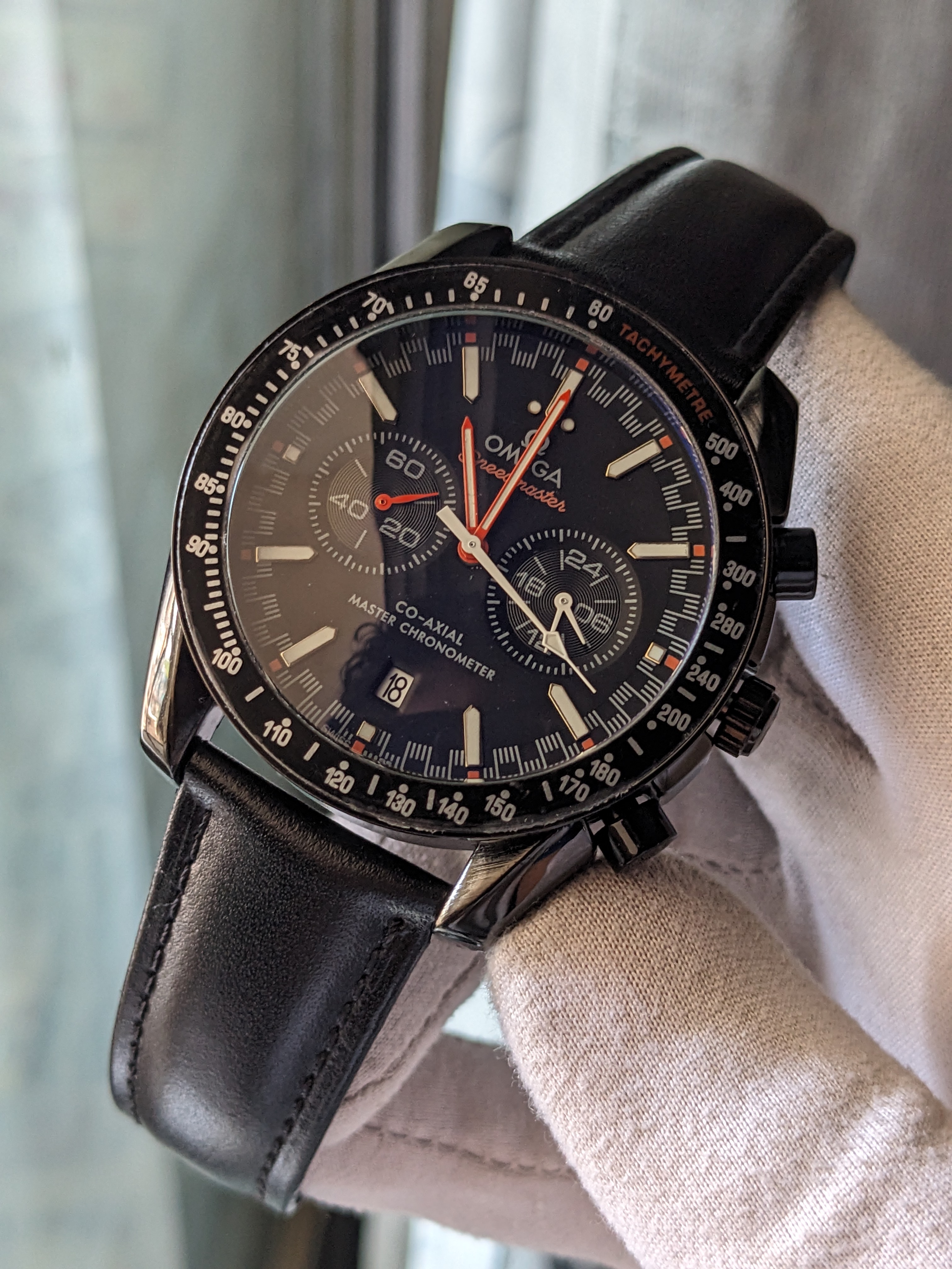 Omega Chronograph Watch Black_img_1