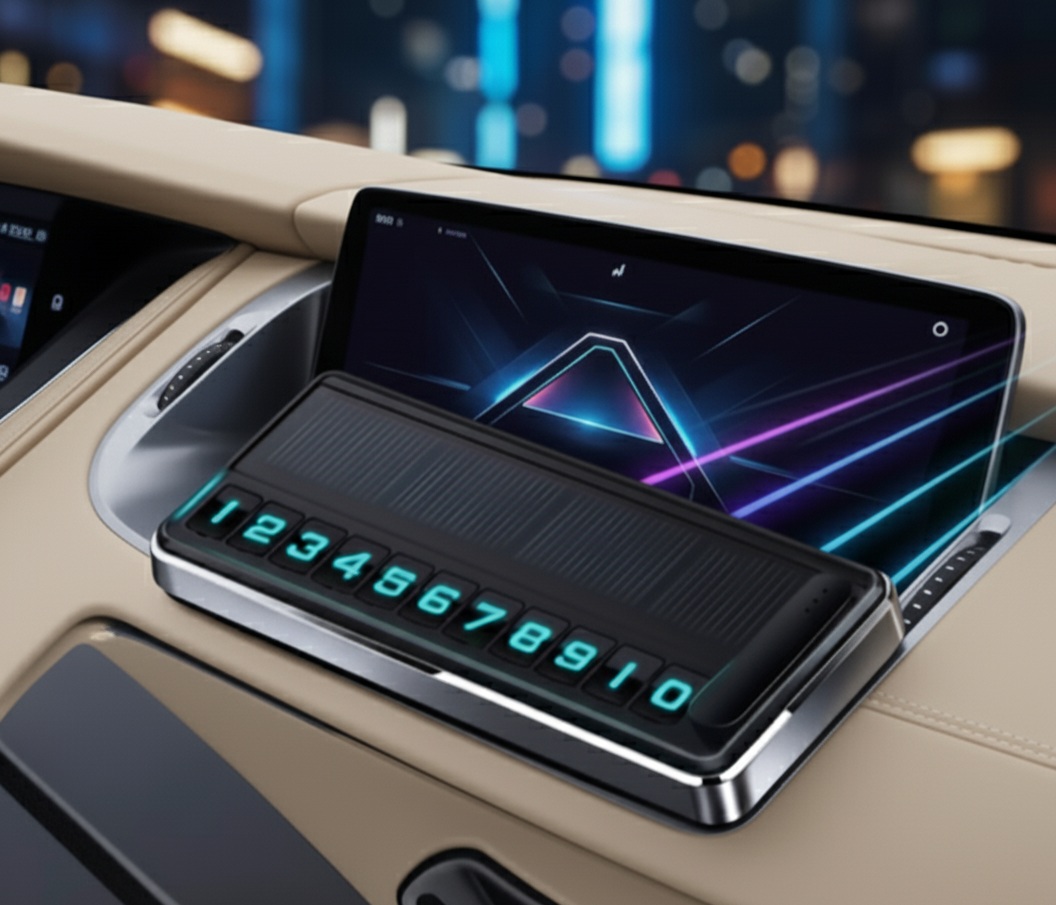 সোলার কার ফোন নম্বর প্লেট LED লাইটিং অস্থায়ী পার্কিং কার্ড লুকানো প্লেট কার পার্ক স্টপ একাধিক নম্বর পার্কিং গ্যাজেট