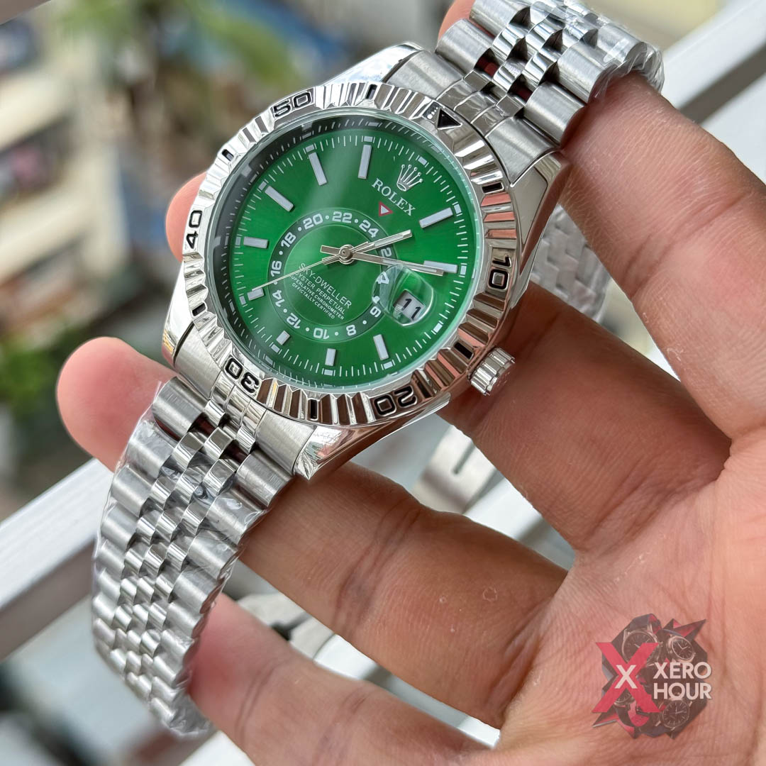 Rolex Sky Dweller AA Grade | Single Tone | Green watch phase_img_4