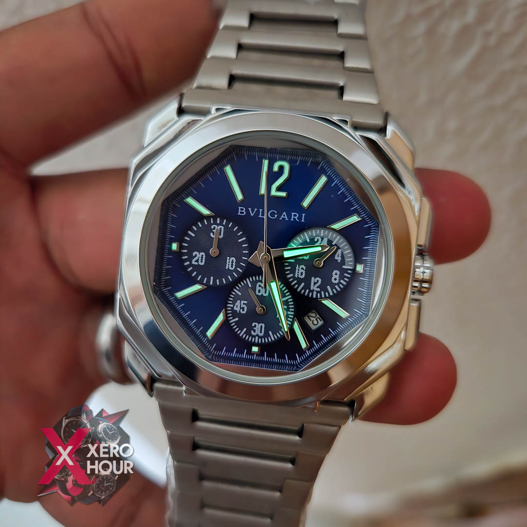 Bvlgari Octagon Shape Chronograph | Blue Dial_img_5