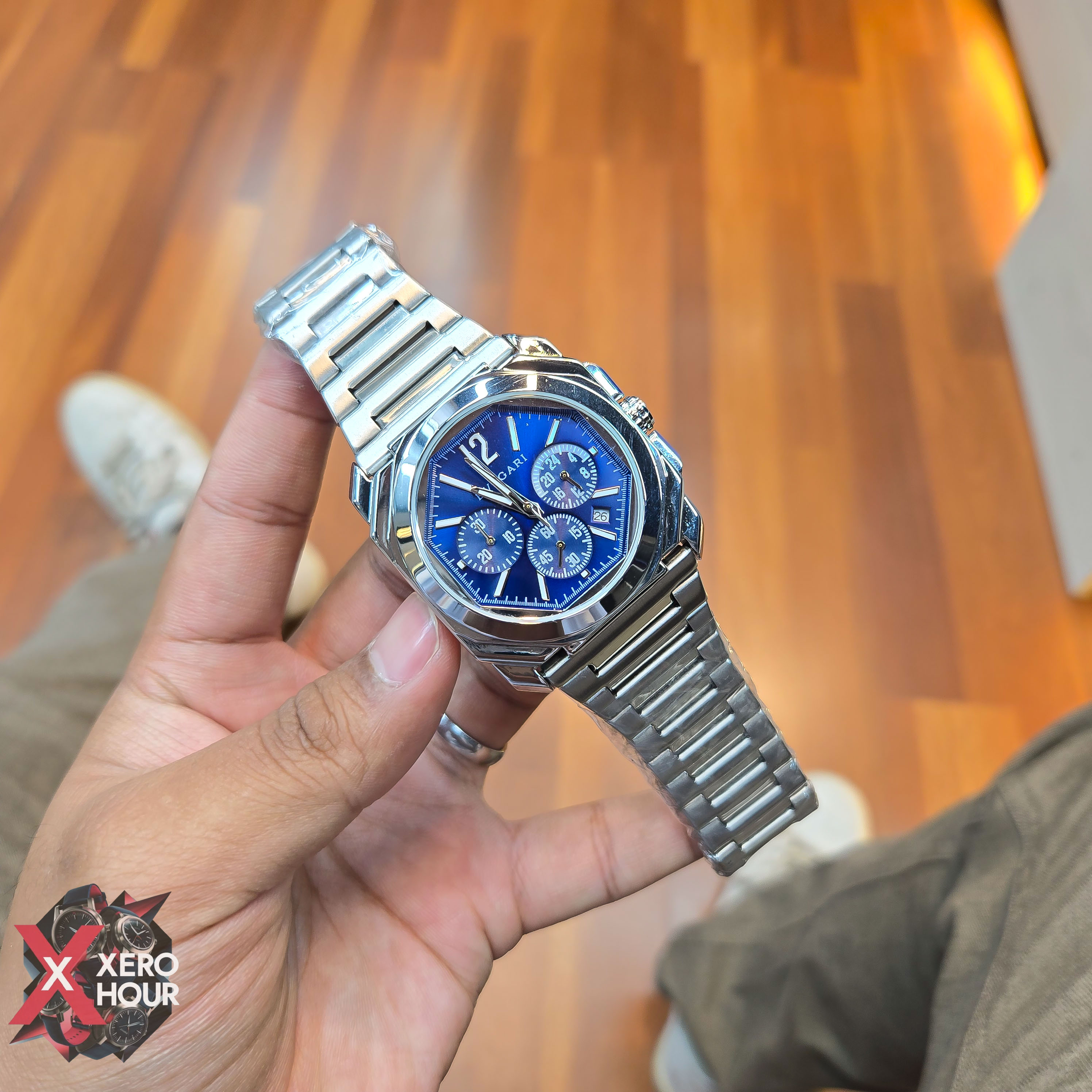 Bvlgari Octagon Shape Chronograph | Blue Dial_img_1