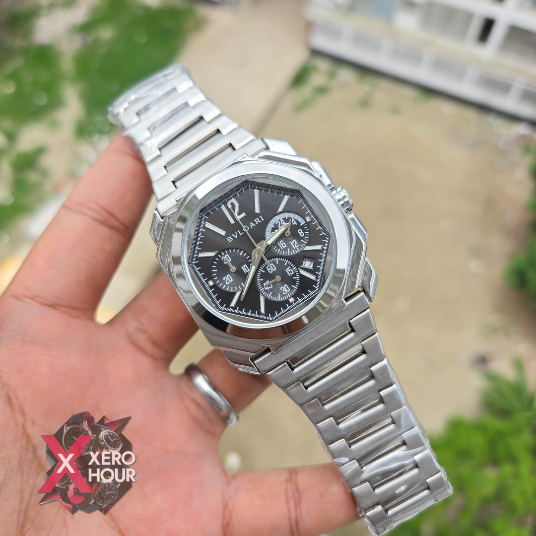 Bvlgari Octagon Shape Chronograph | Black Dial_img_4