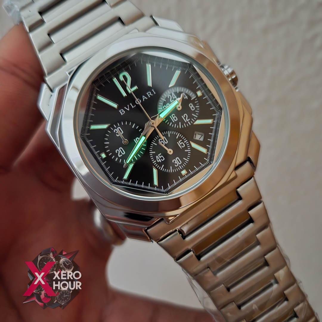 Bvlgari Octagon Shape Chronograph | Black Dial_img_5