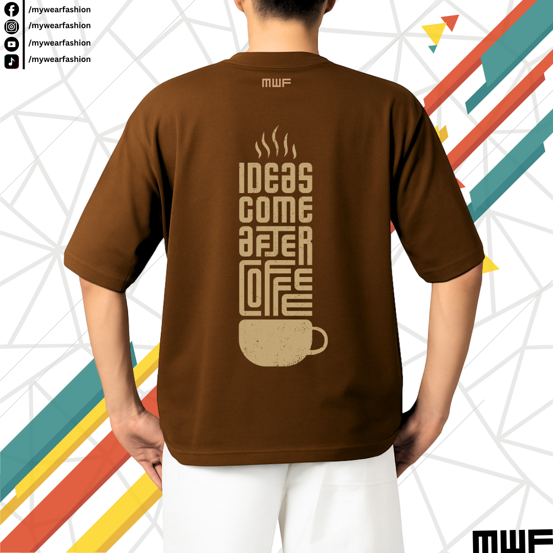 Idea Come After Coffee Premium Drop Shoulder T-Shirt_img_1