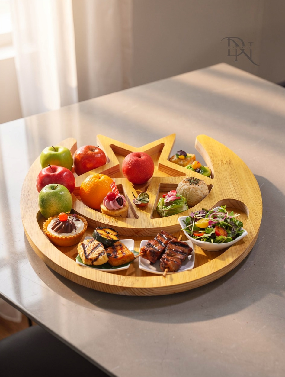 Creative Xingyue Density Board Tableware – Fruit, Dessert, BBQ & Salad Plate_img_3