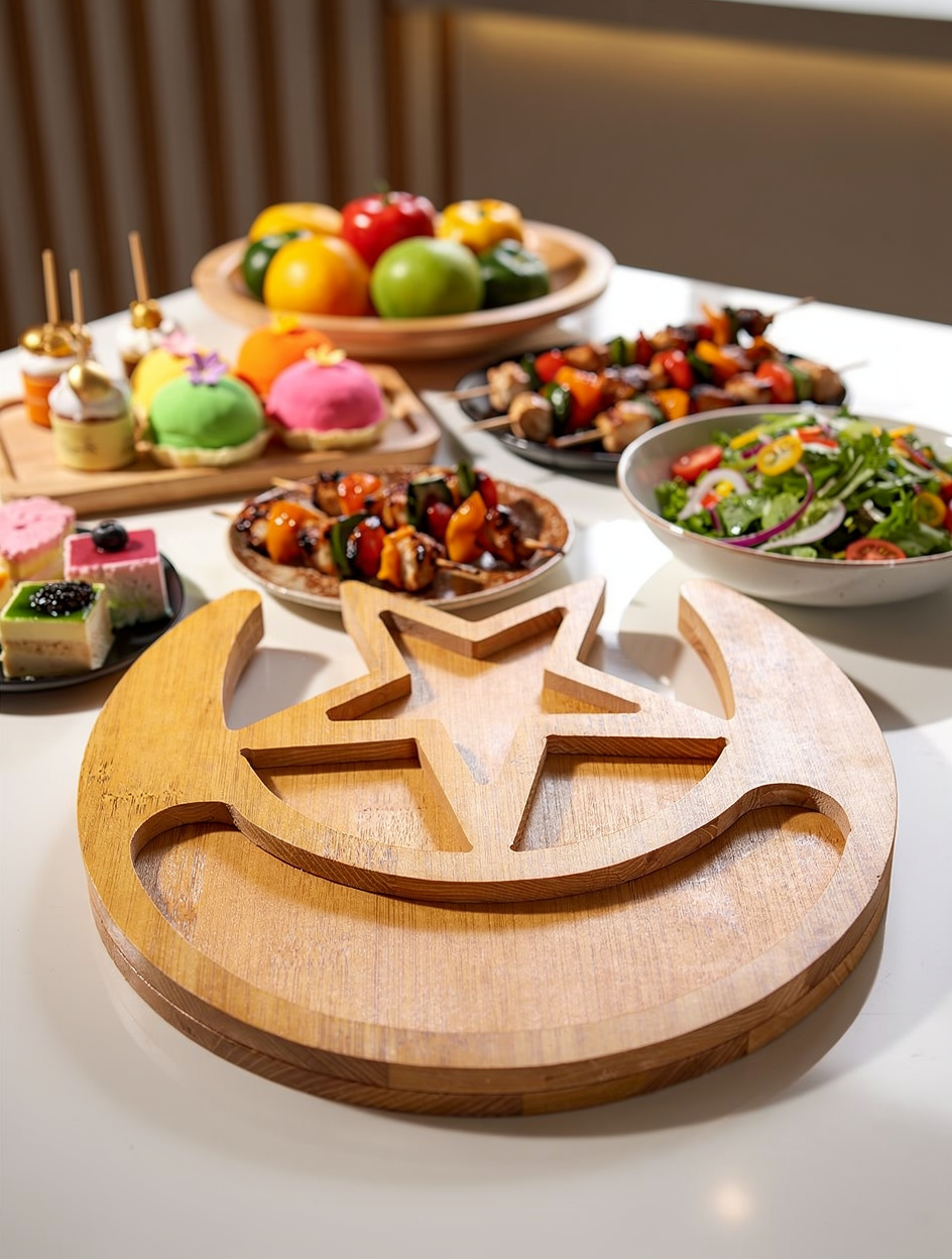 Creative Xingyue Density Board Tableware – Fruit, Dessert, BBQ & Salad Plate