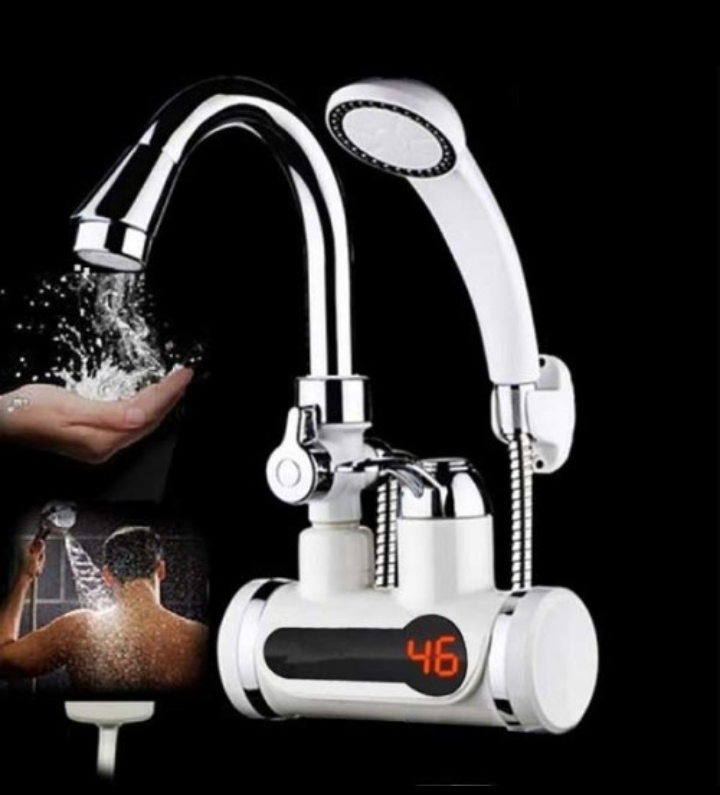 Electric Instant Hot Water Tap with Hand Shower (Wall), Digital Display Tankless Electric Faucet._img_0