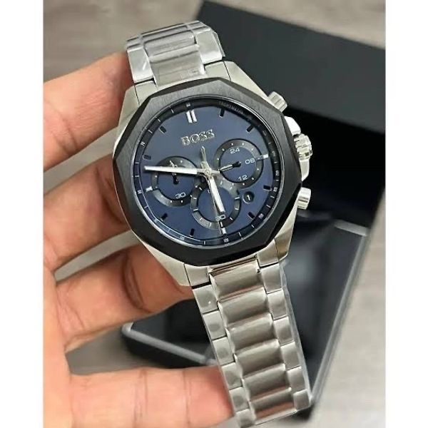 Hugo Boss Cloud 1514015 Men’s Chronograph – 43 mm Silver Steel Case & Bracelet with Blue Dial_img_1