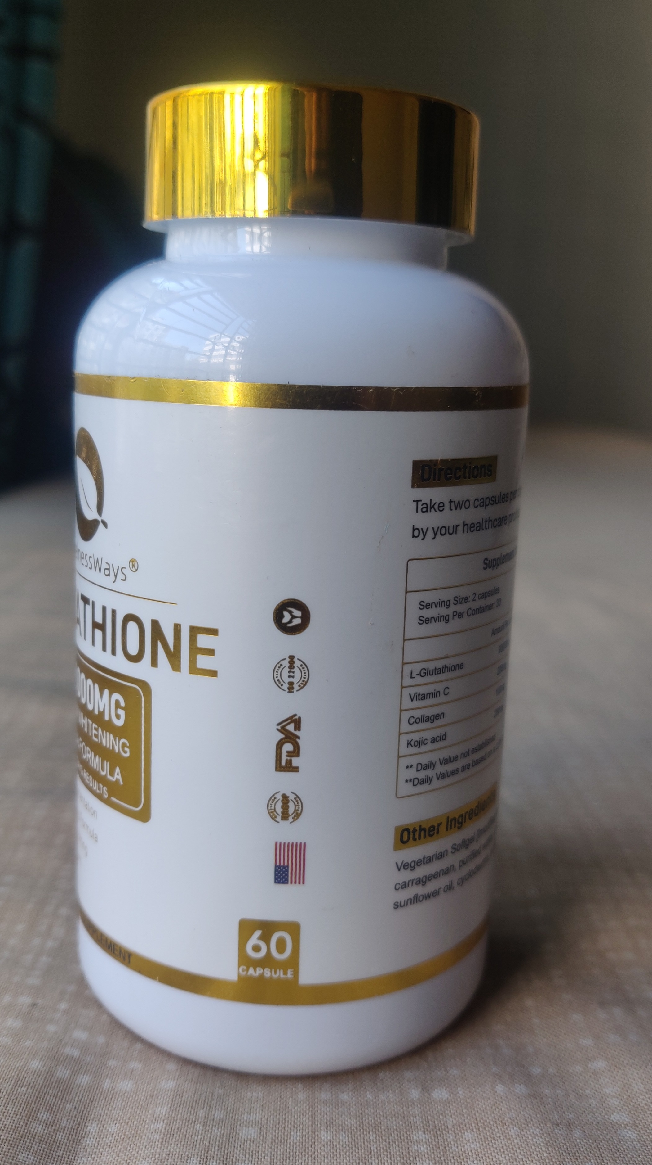 Wellness Ways Skin Whitening Glutathione 90000mg 60 Capsules - Made in USA_img_5