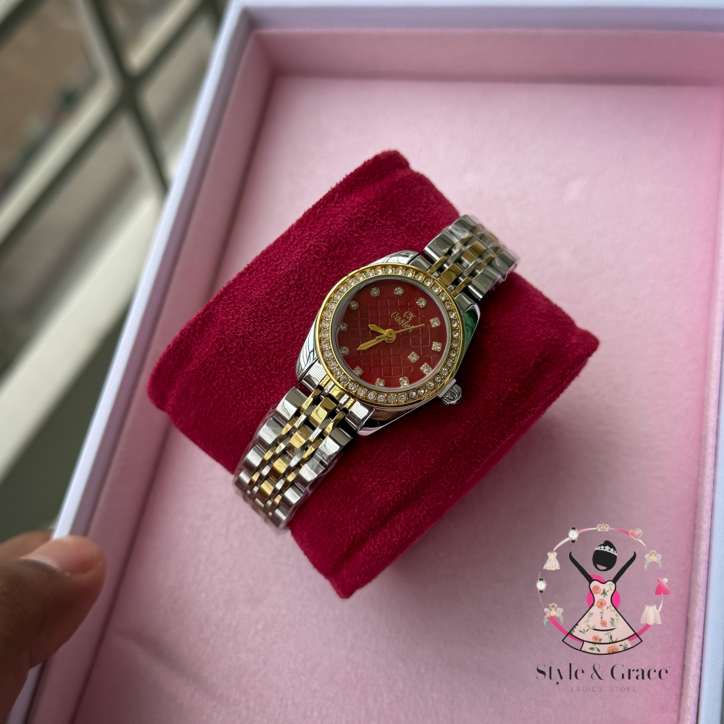 Caslex | CX- | Authentic Dual Tone | Red Dial stone edition