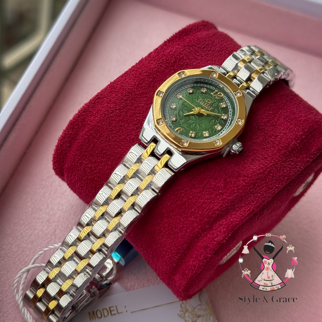 Caslex | CX- | Authentic Dual Tone | Hexa Shape | Green Dial_img_1