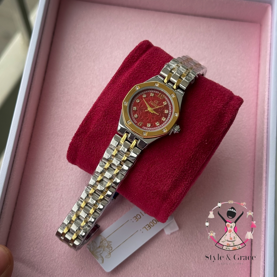 Caslex | CX- | Authentic Dual Tone | Hexa Shape | Red Dial