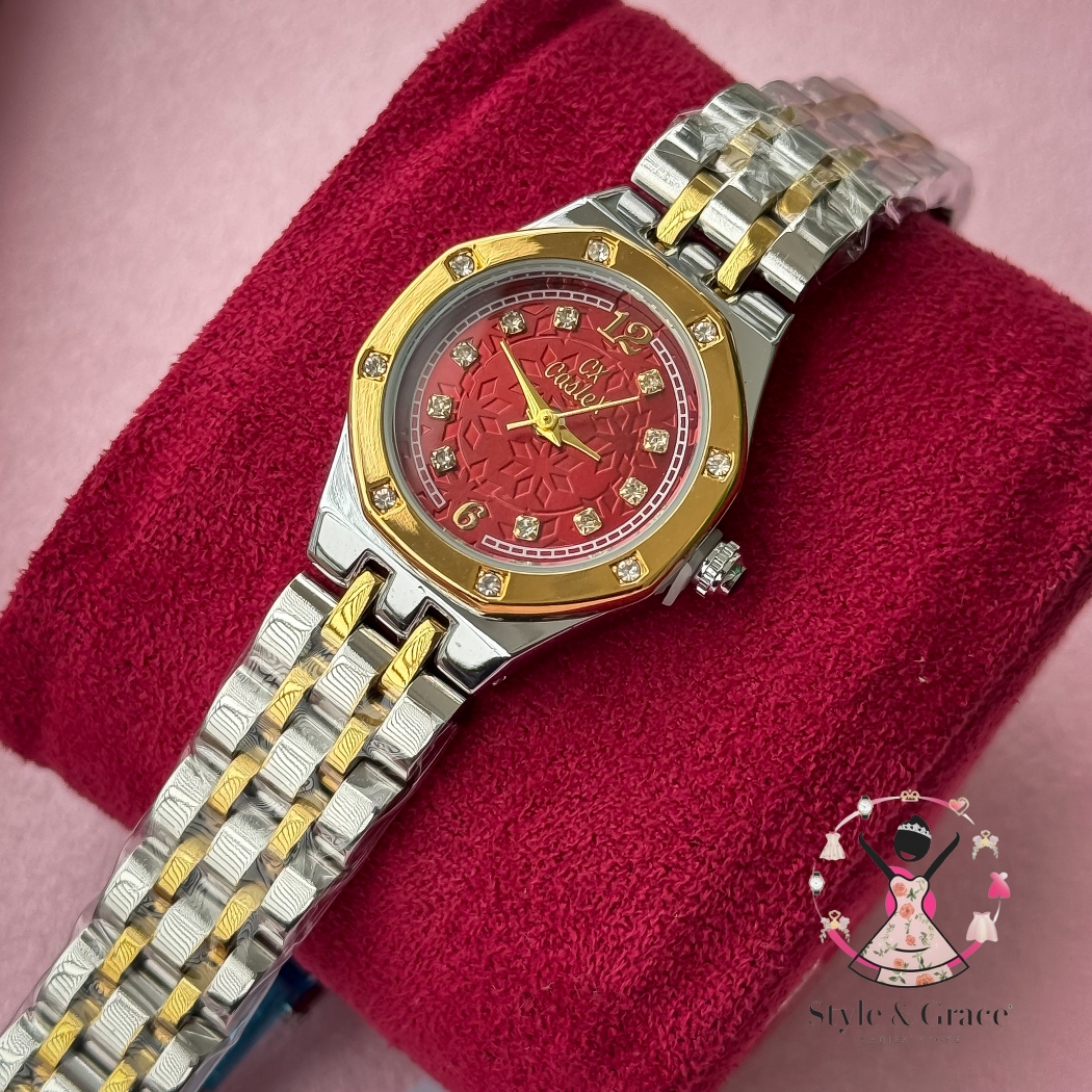 Caslex | CX- | Authentic Dual Tone | Hexa Shape | Red Dial_img_5