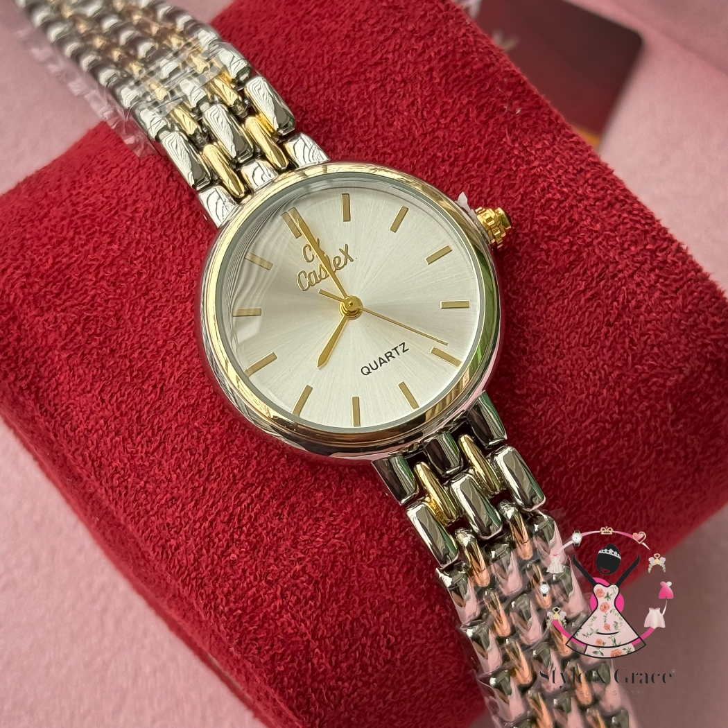 Caslex | CX- | Authentic Dual Tone | Round Shape | Pearl White