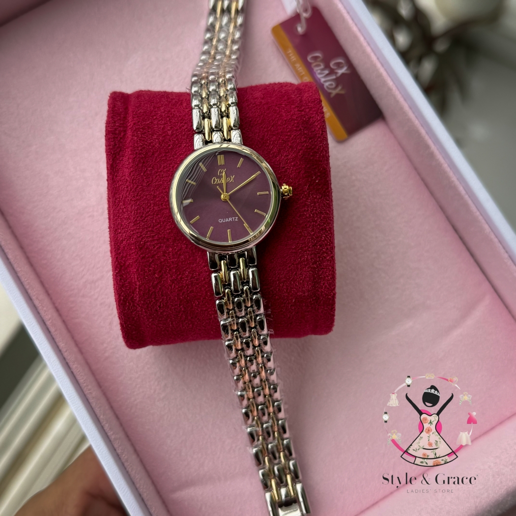 Caslex | CX- | Authentic Dual Tone | Round Shape | Burgendy