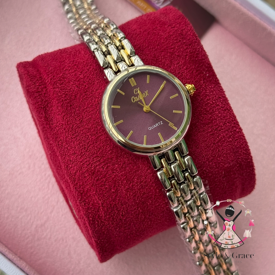 Caslex | CX- | Authentic Dual Tone | Round Shape | Burgendy_img_4