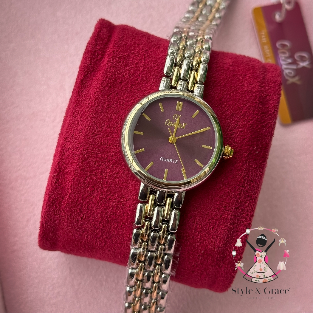 Caslex | CX- | Authentic Dual Tone | Round Shape | Burgendy_img_5