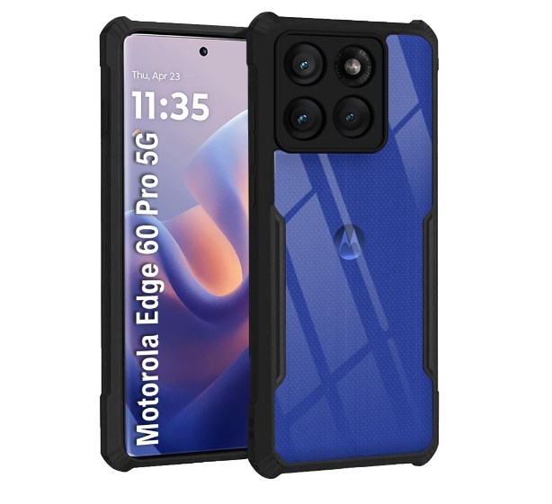 Motorola Moto Edge 60 Pro 5G | 360 Degree Protection | Protective Design | Transparent Case Back Cover