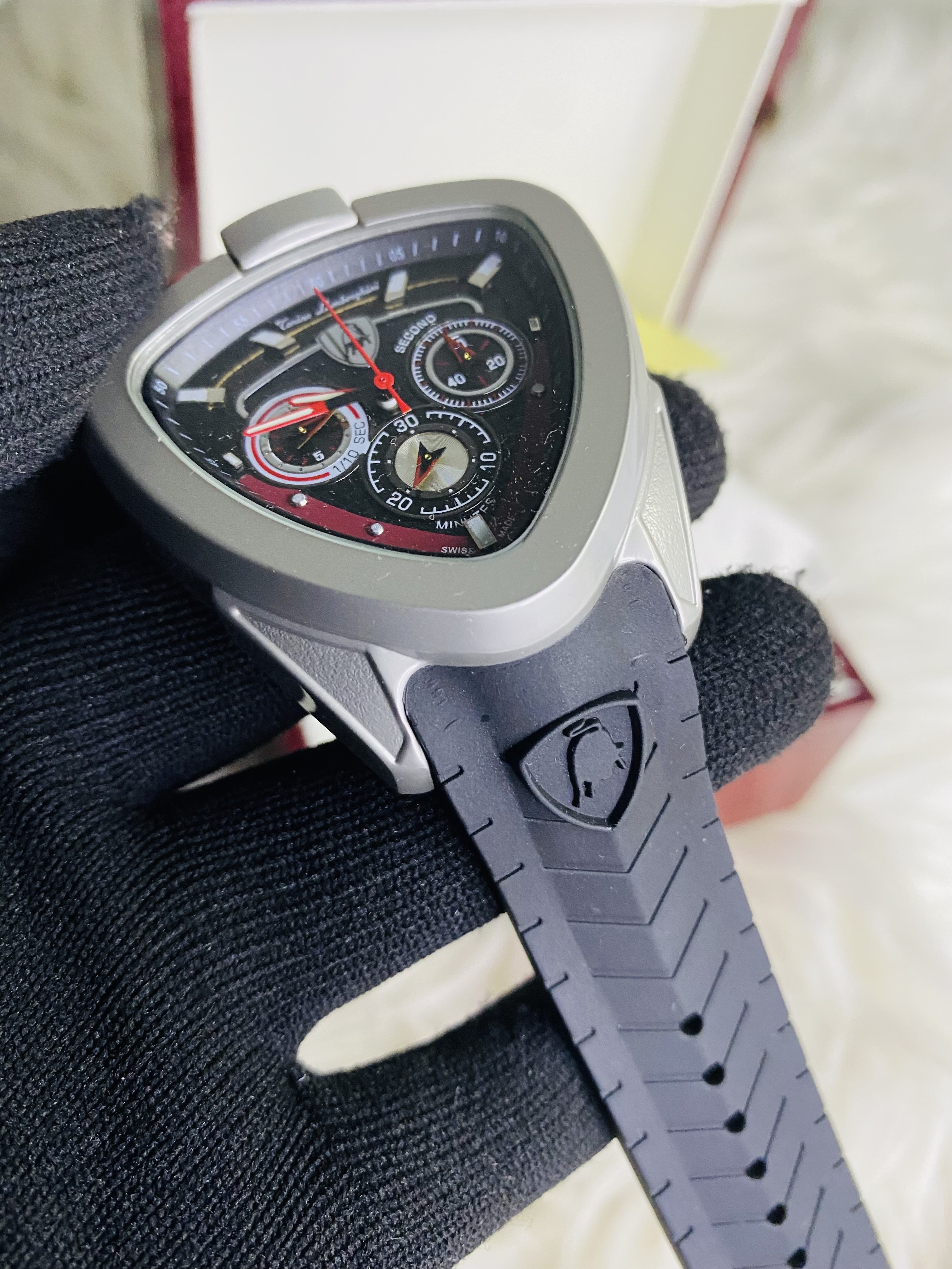 Lamborghini black belt Red dial (Active Chronograph)_img_2