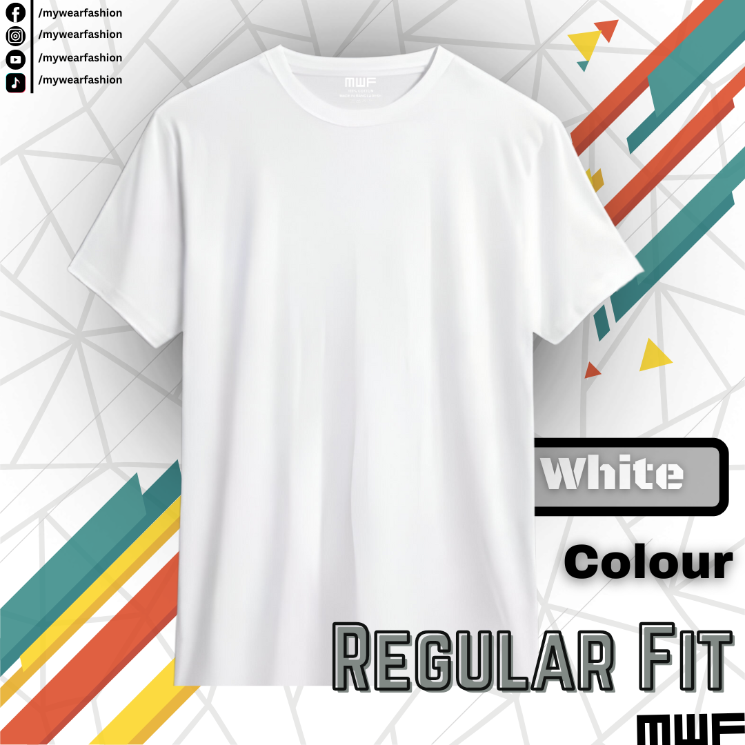 White Colour Premium Solid T-Shirt || Tees ||