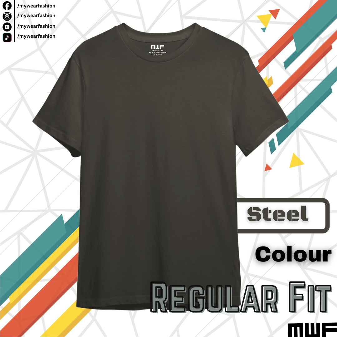 Steel Colour Premium Solid T-Shirt || Tees ||_img_0