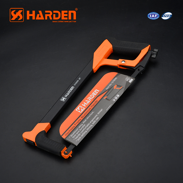 HARDEN 12” Square Hacksaw Frame, Aluminium D Type Handle, High Tension Hacksaw Frame with Front Grip, 45° and 90° Cutting Angle Design, Professional quality; 610705_img_1