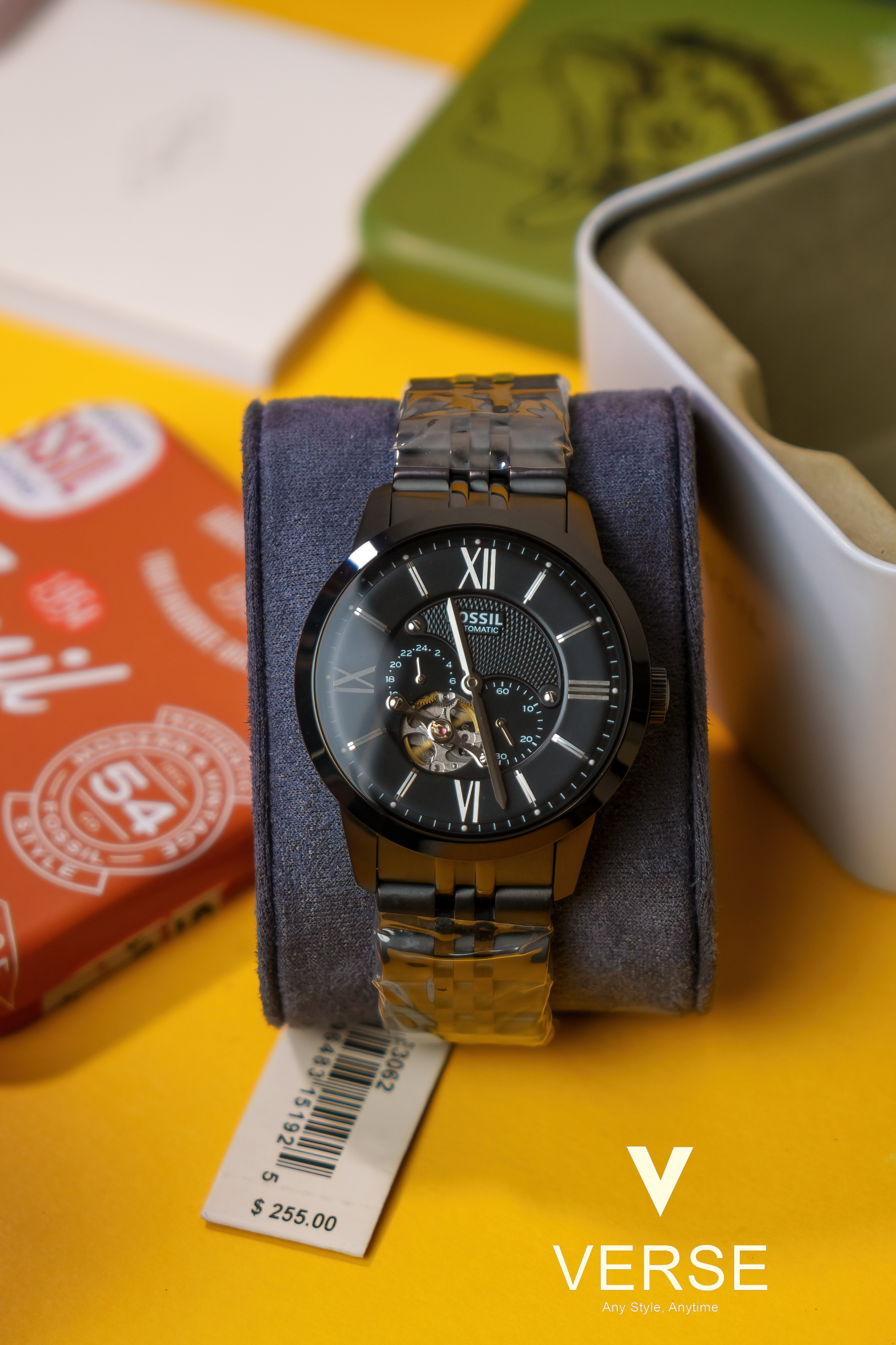 Fossil Townsman ME3062 Men’s 45 mm Black PVD Automatic – Skeleton Dial & Bracelet