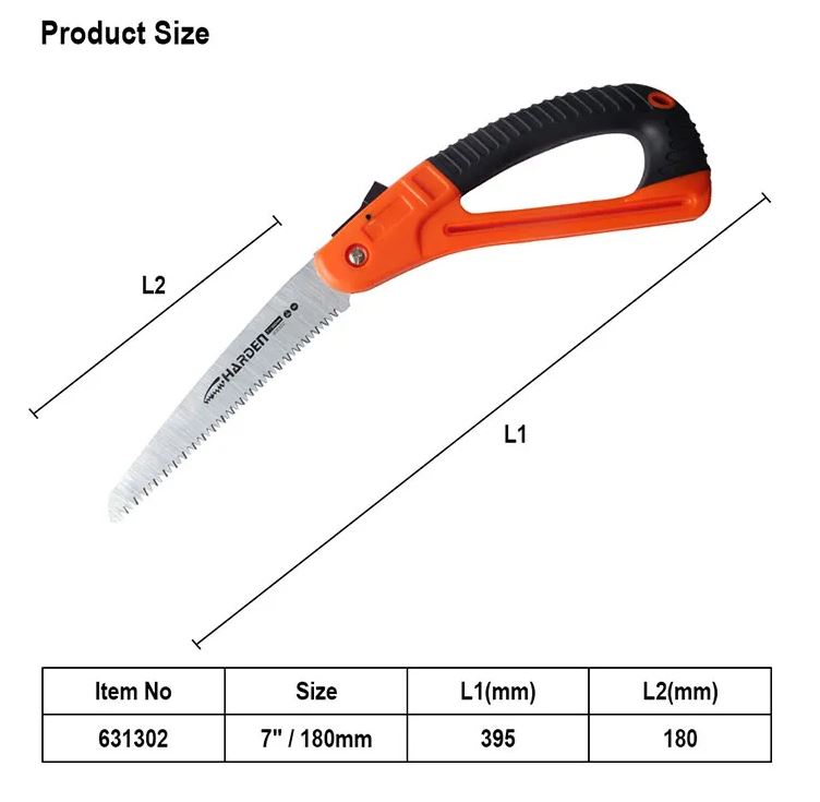 HARDEN 7" Folding Saw D-Type Handle, High quality fold small hand pruning saw, portable woodworking tree cutting wood for cutting trees, hand saw; 631302_img_2