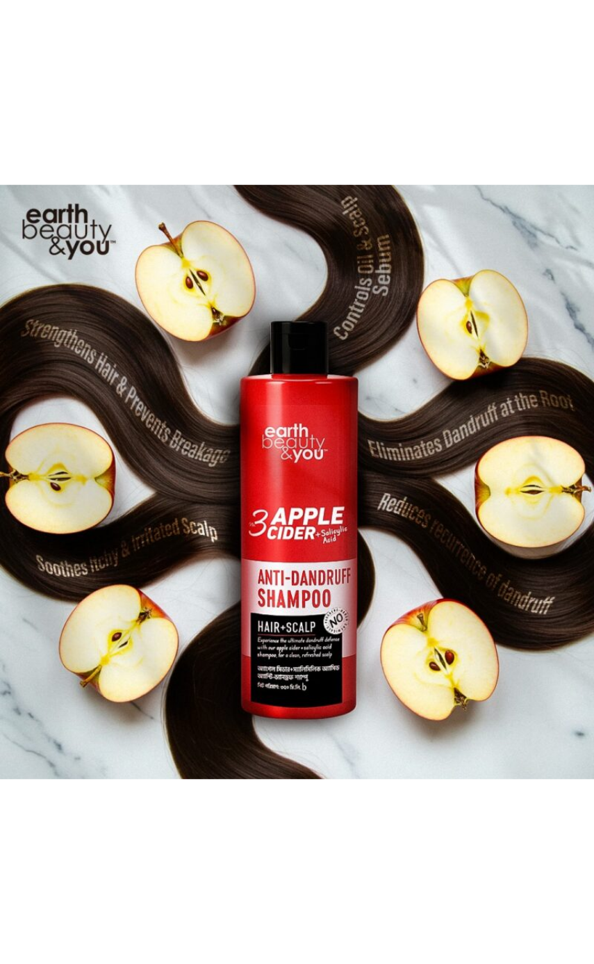 Earth Beauty & You  No. 3 Apple Cider + Salicylic Acid Anti-dandruff Shampoo 350ml - Image 4