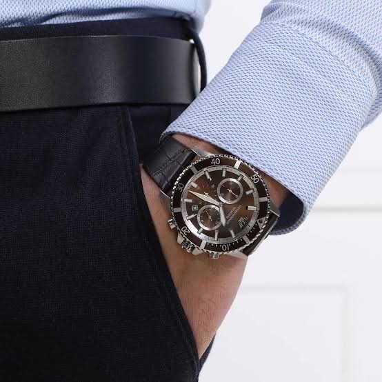 Emporio Armani AR11486 Men’s 43 mm Diver Chronograph – Brown Dial & Leather Strap_img_1