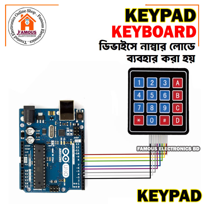 4×4 Keypad Keyboard 4×4 Membrane Switches Matrix Keypad 16 Key Thin & Flexible With Cable Connector & Adhesive Back For Arduino Electronics Circuitry & Parts_img_5