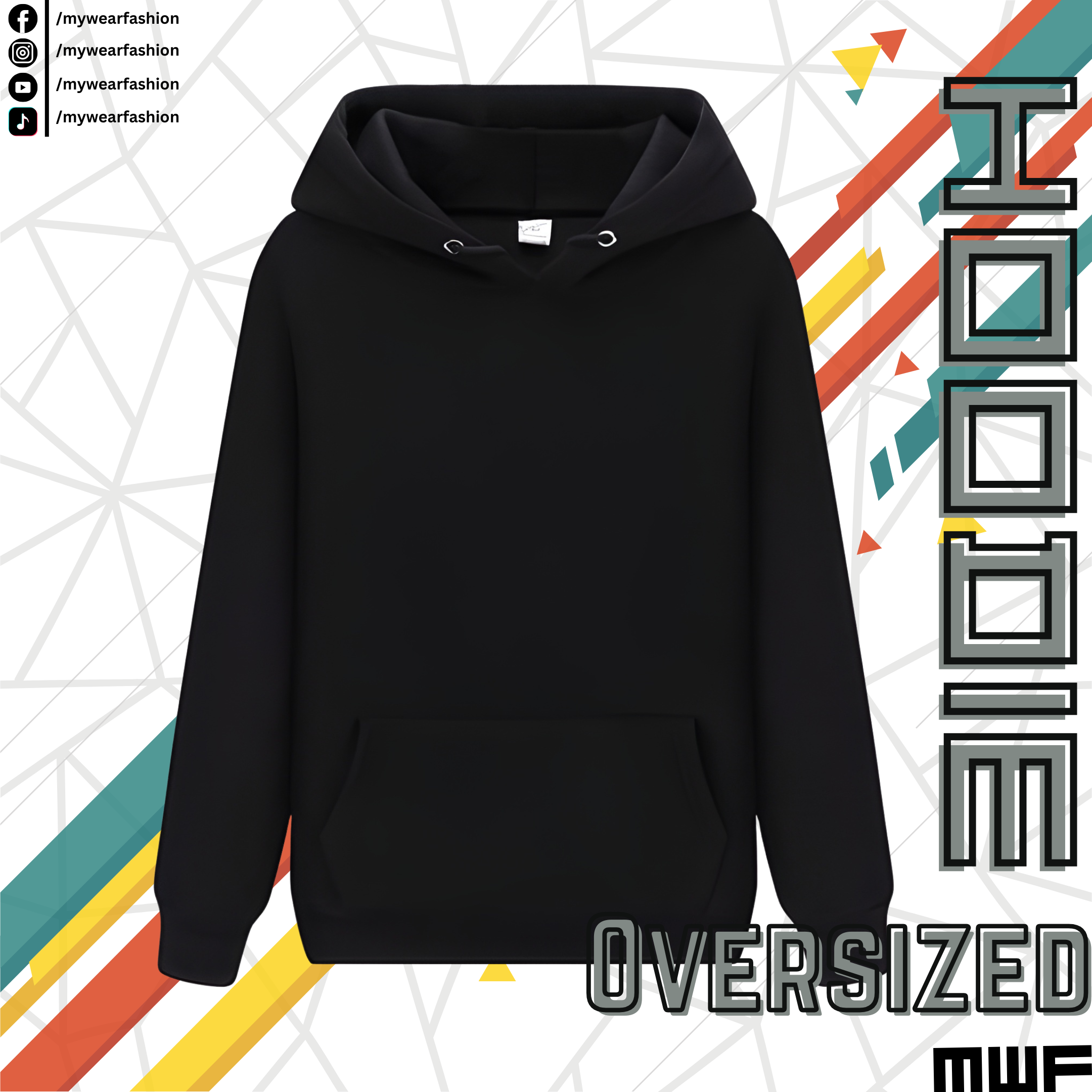 Black Solid premium Oversized Hoodie_img_1
