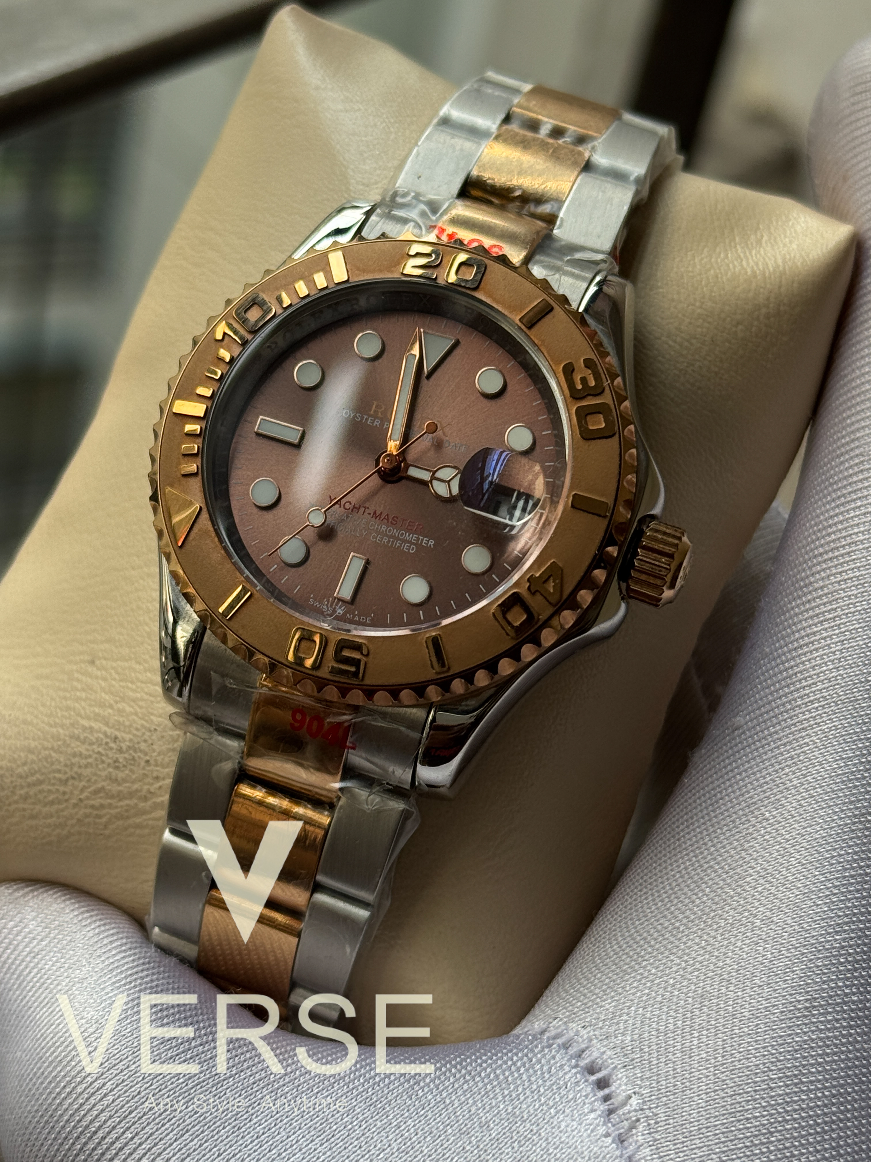 AAA Rolex Yacht-Master Two-Tone Rose Gold and Steel – 40 mm Brown Dial with Oyster Bracelet_img_1