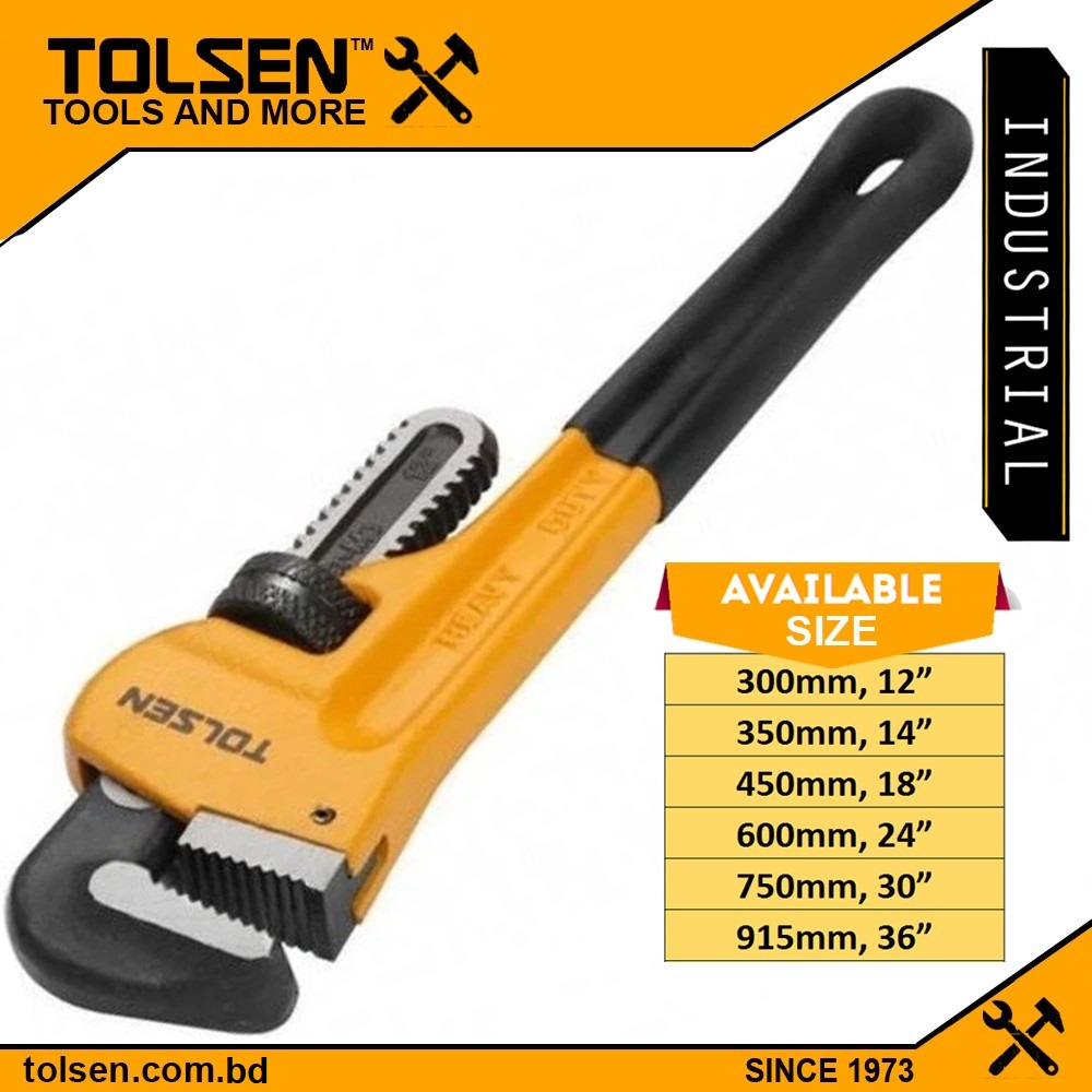 TOLSEN Industrial Pipe Wrench ( 8" | 10" | 12" | 14" | 18" | 24" | 36" ) High quality Dipped handle_img_8