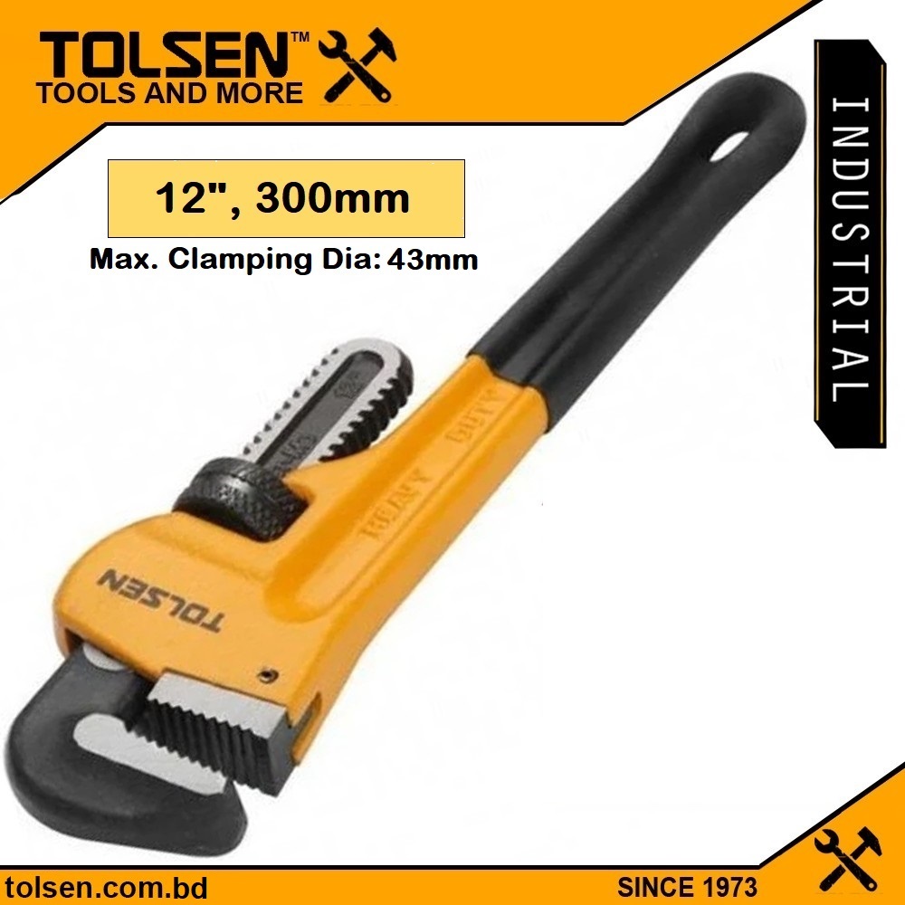 TOLSEN Industrial Pipe Wrench ( 8" | 10" | 12" | 14" | 18" | 24" | 36" ) High quality Dipped handle_img_3