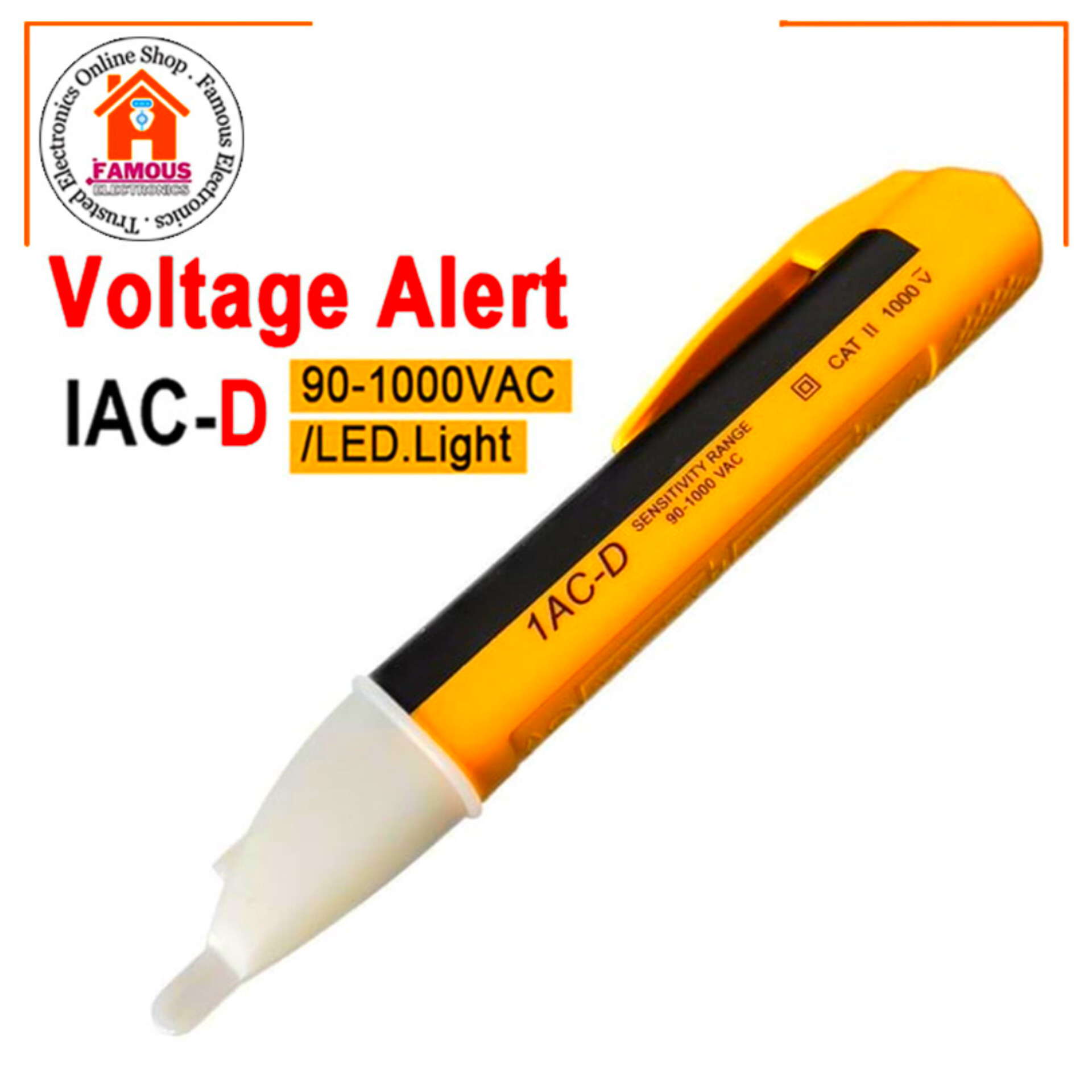 Non-contact Volt Alert Electrical Tester Socket Wall AC Power Outlet Voltage Detector Sensor Tester Electric Test Pen LED Light Voltage Indicator 90-1000V_img_4