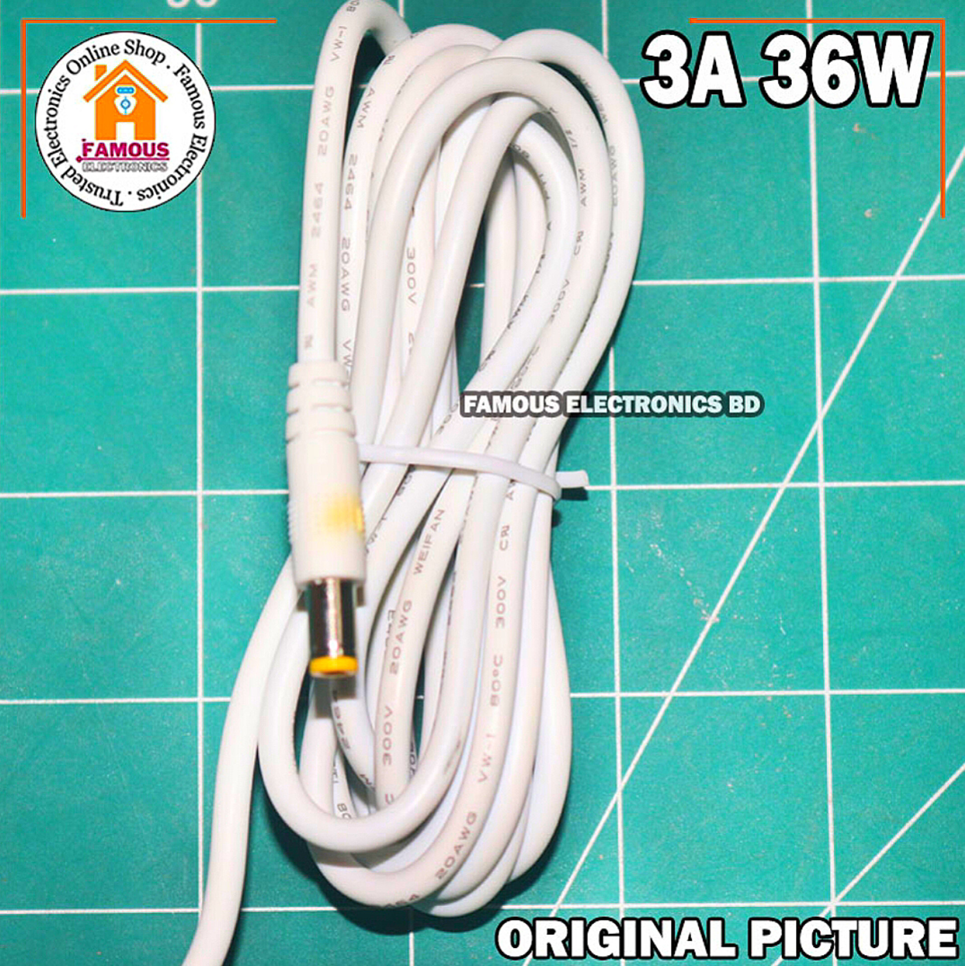 DC 12V 3A 36W AC 100-240V Converter Adapter Charger Power Supply 3A High Quality Adaptor (White)_img_5