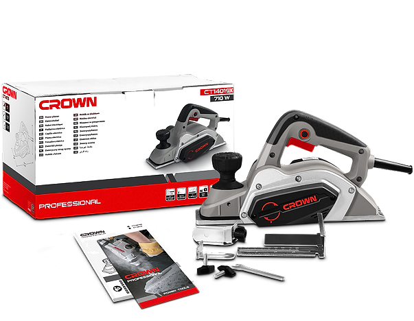 CROWN CT14019 Professional Power Planer, 710W, 2.5mm, 82mm; Model: CT14019_img_1