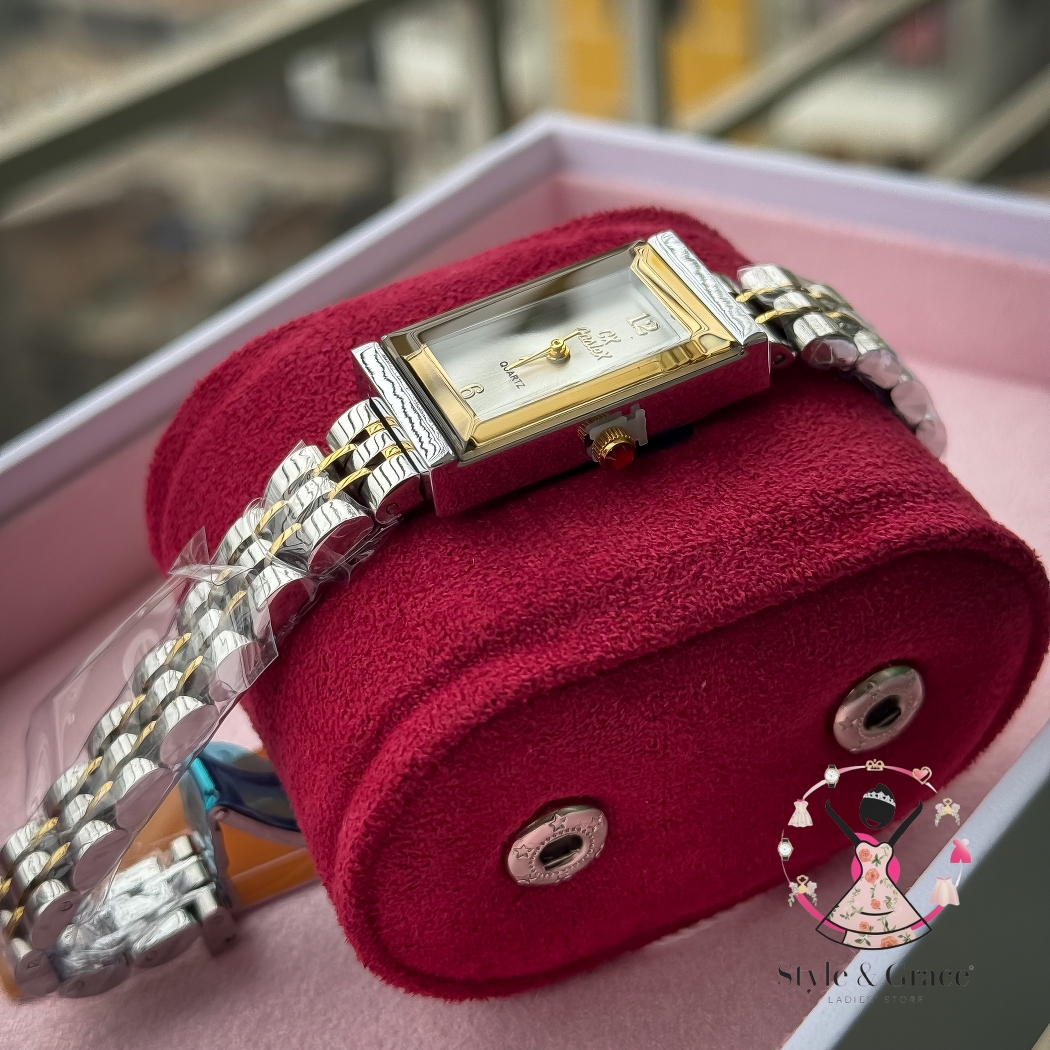 Caslex | CX- | Authentic Dual Tone | Long Square Shape | White Dial_img_4