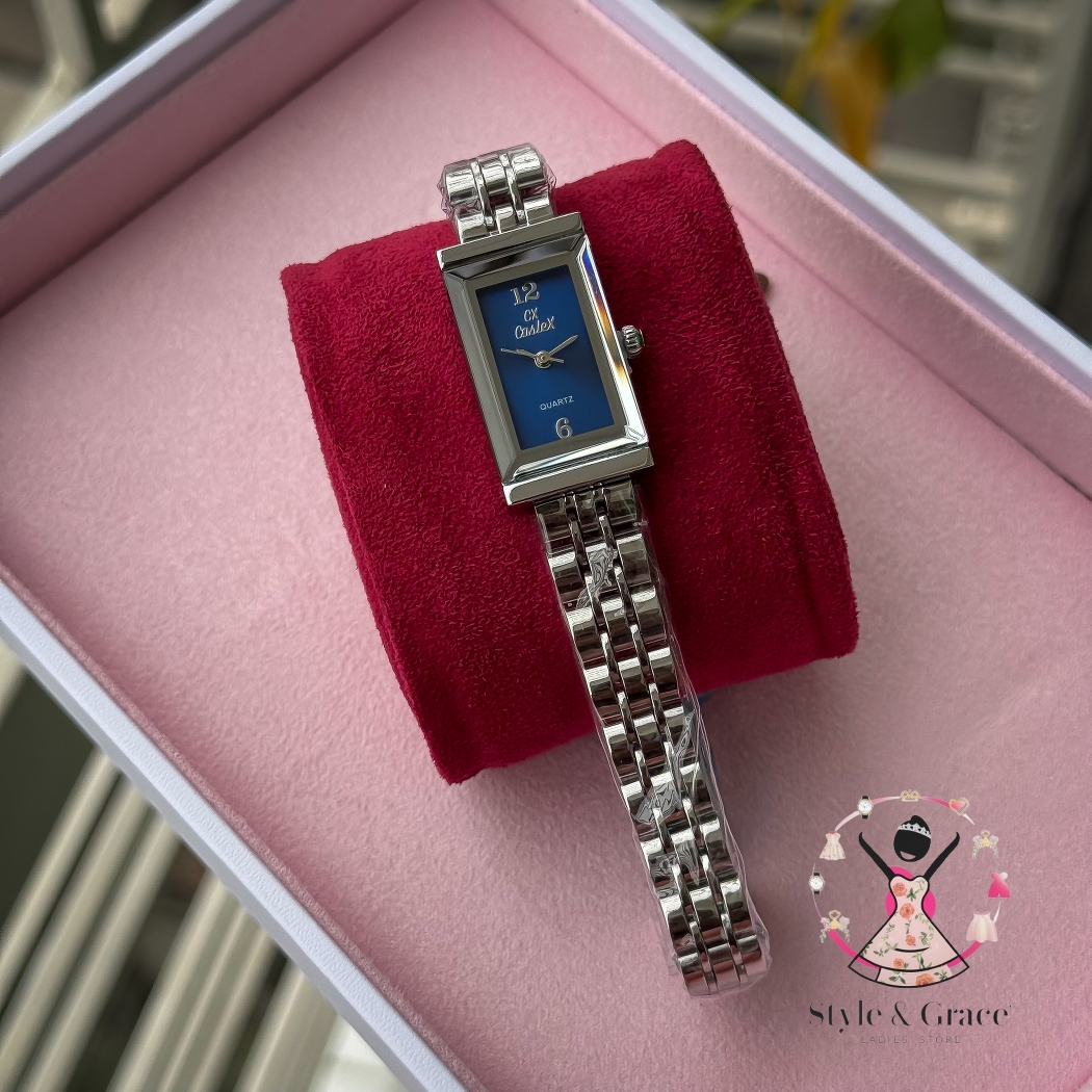 Caslex | CX- | Authentic Single Tone | Long Square Shape | Blue dial_img_2