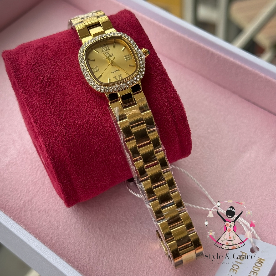 Caslex | CX- | Authentic Single Tone | Soft Square Dial | Fulll Gold_img_1