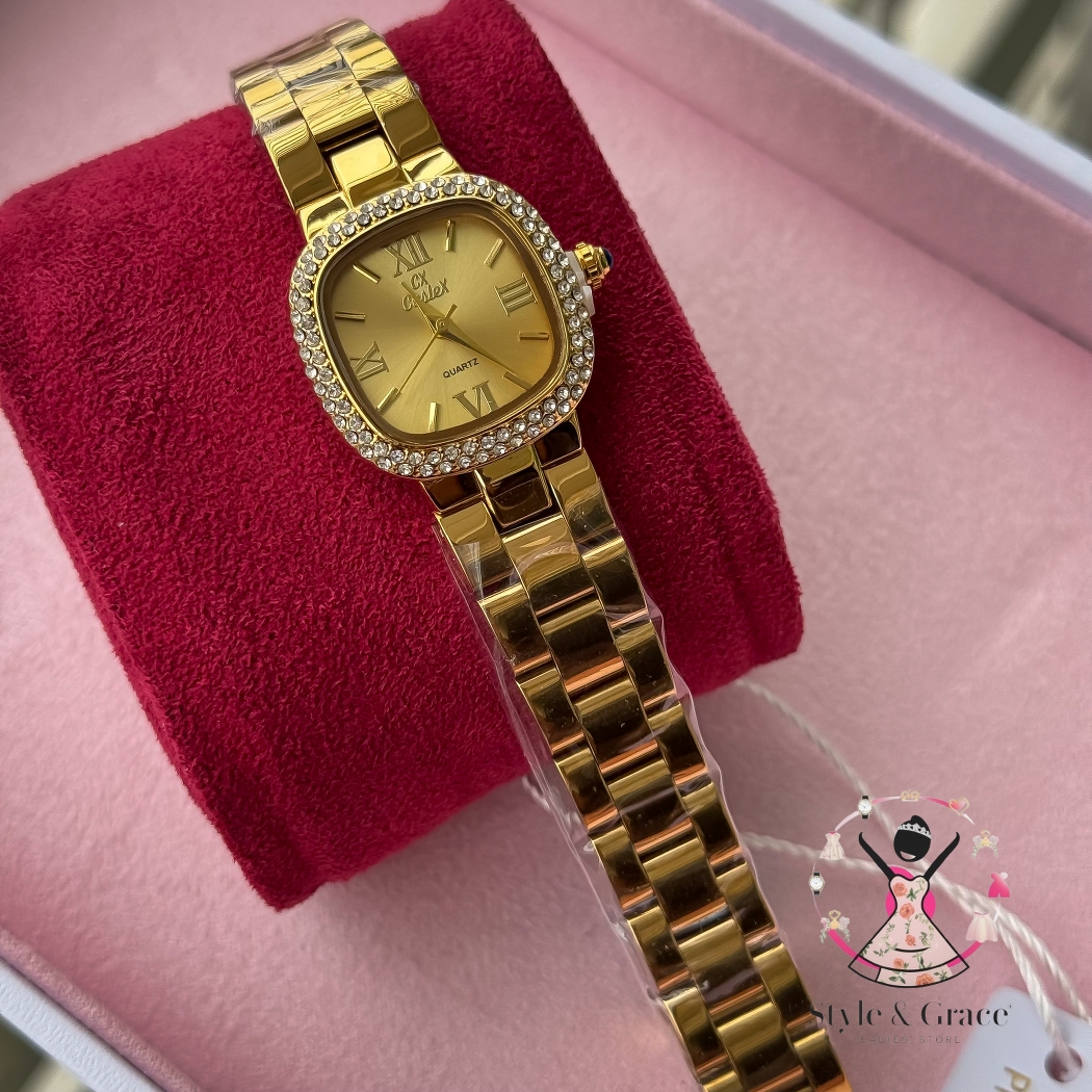Caslex | CX- | Authentic Single Tone | Soft Square Dial | Fulll Gold_img_2