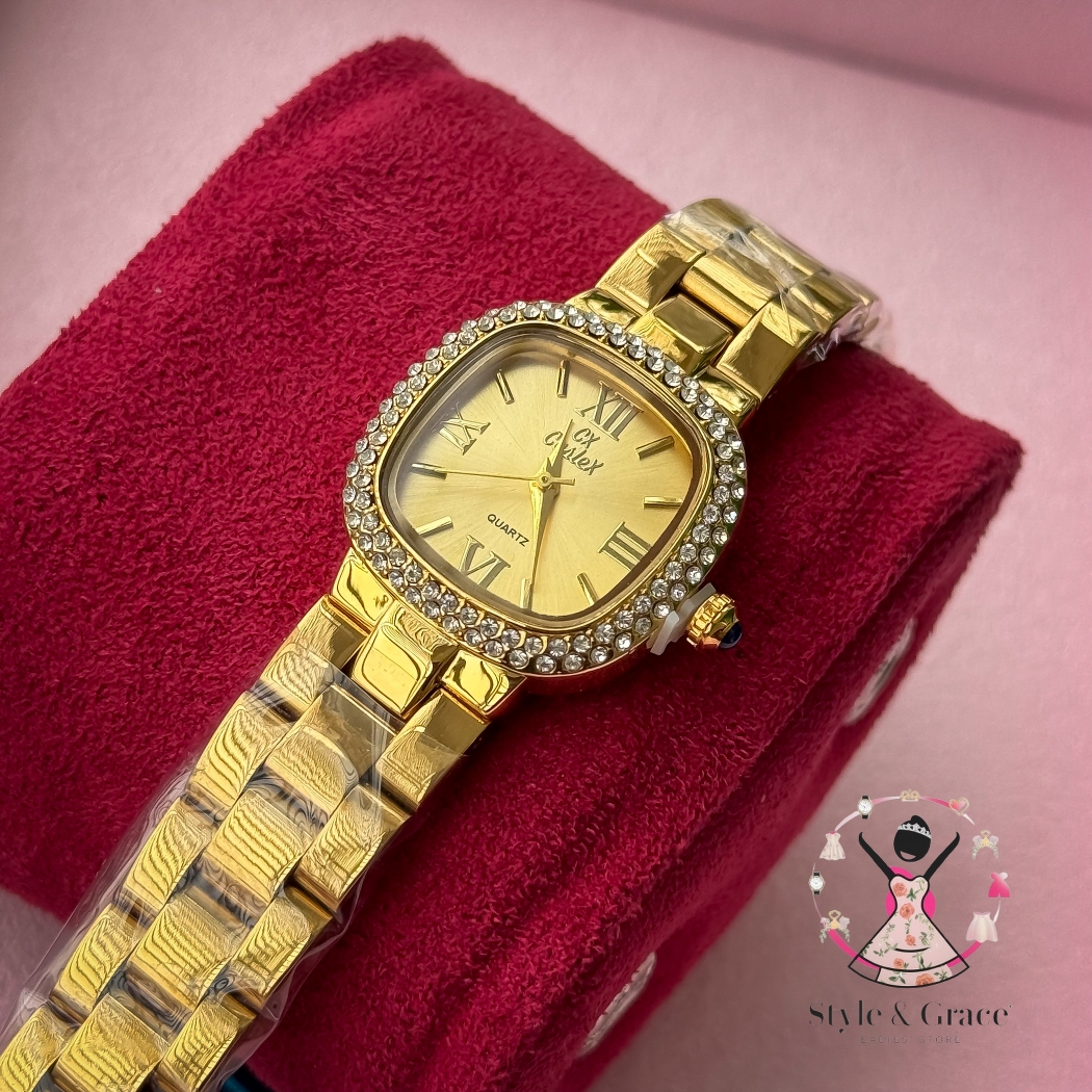 Caslex | CX- | Authentic Single Tone | Soft Square Dial | Fulll Gold_img_4