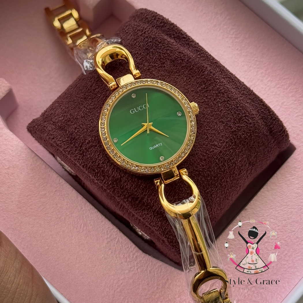 Gucci | Sunflower Gold Round Shape | Green Dial | IPG Coated_img_2