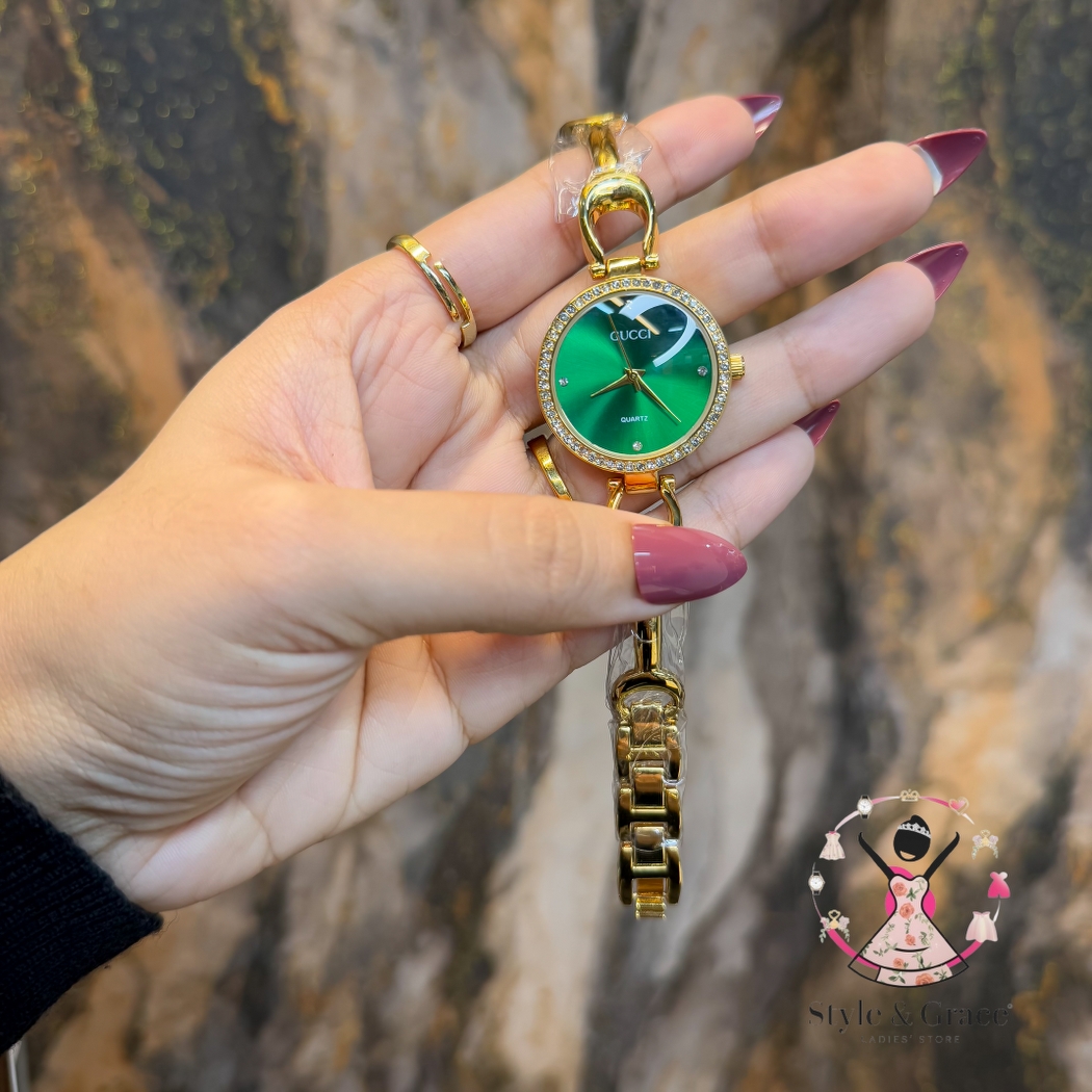 Gucci | Sunflower Gold Round Shape | Green Dial | IPG Coated_img_6