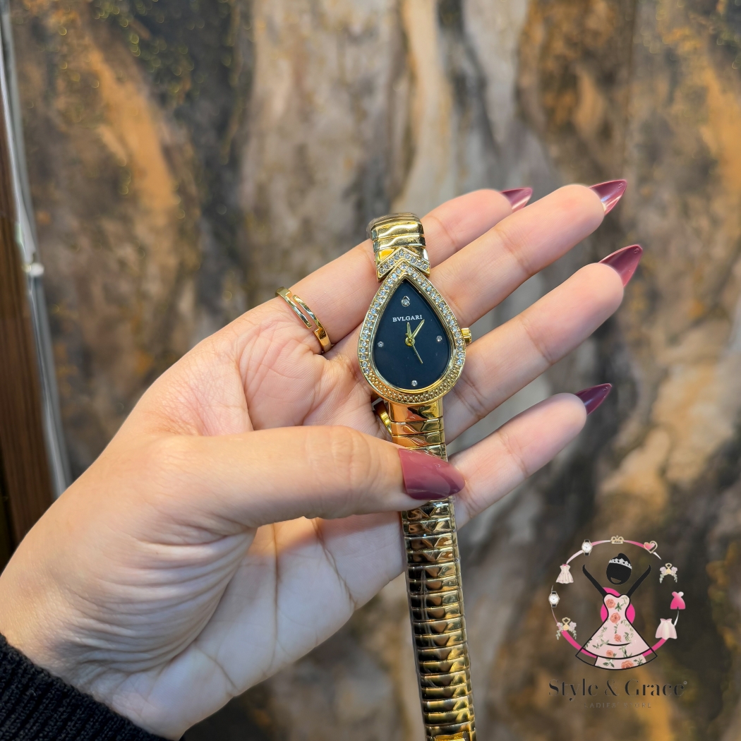 Bvlgari | Beatle Leaf Shape | Full Gold | Black Dial_img_2