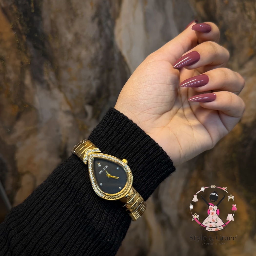 Bvlgari | Beatle Leaf Shape | Full Gold | Black Dial_img_4