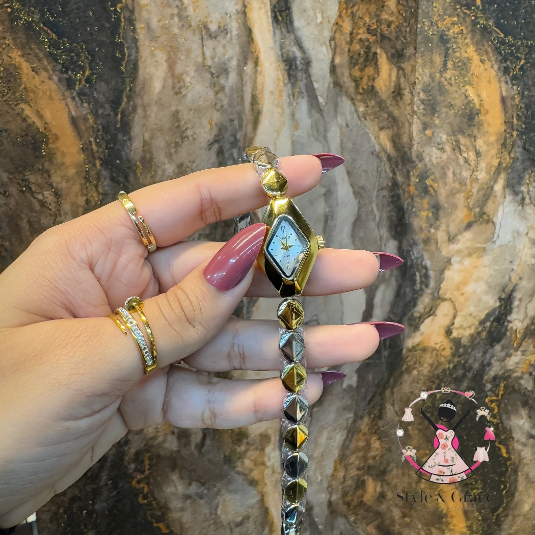 Rado Triangle Shape | Dual Tone | White Dial