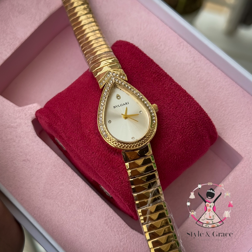 Bvlgari | Beatle Leaf Shape | Full Gold | Pearl White Dial_img_1