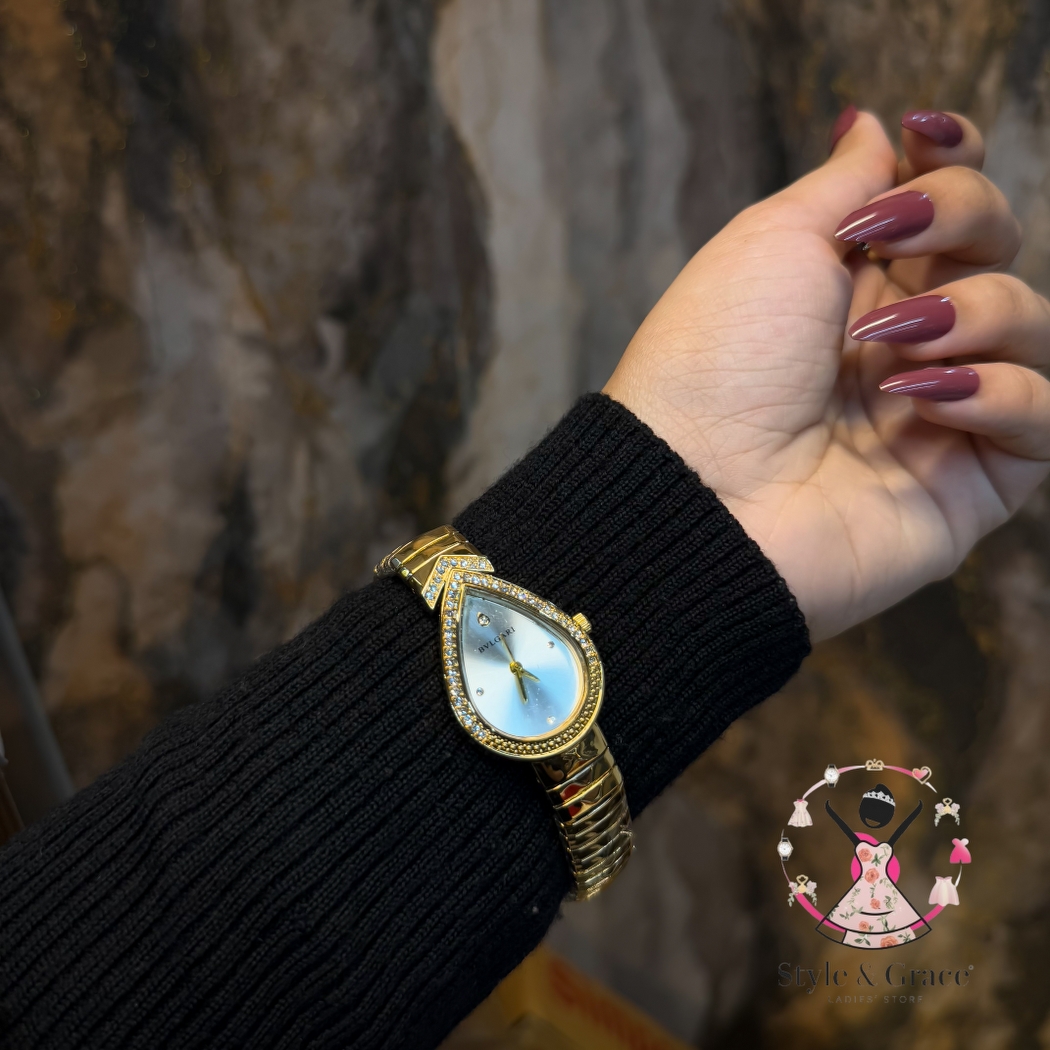 Bvlgari | Beatle Leaf Shape | Full Gold | Pearl White Dial_img_2